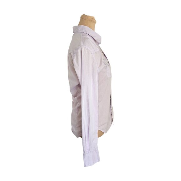 True Religion Light Pastel Purple Collared Button Up Blouse Sz S - Picture 4 of 7